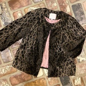 Rebecca Taylor Leopard Faux Fur jacket. Size 2